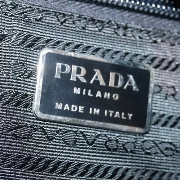 PRADA Shoulder Bag in Blue Nylon with Black Leather Authentic - Picture 5 of 16